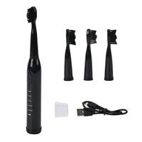 Black Electric Toothbrush with 4 Replaceable (7.4"x0.98")