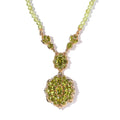 Italian Natural Vesuvianite and Peridot Necklace 18 Inches in Platinum and Vermeil Yellow Gold Over Sterling Silver 34.10 ctw - Sticky add to cart bar