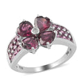Orissa Rhodolite Garnet and Natural White Zircon Ring in Platinum Over Sterling Silver (Size 10.0) 5.15 ctw - Sticky add to cart bar