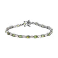 Natural Ambanja Demantoid Garnet, Moissanite Bracelet in Platinum Over Sterling Silver (8.00 In) (8.50 g) 10.35 ctw - Sticky add to cart bar