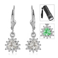 TLV Mexican Hyalite Opal, Moissanite Earrings in Platinum Over Sterling Silver with Free UV Torch 1.00 ctw - Sticky add to cart bar