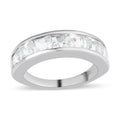 White Topaz Half Eternity Band Ring in Platinum Over Bronze 3.15 ctw - Sticky add to cart bar