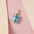 Luxoro 10K Yellow Gold Premium Cambodian Blue Zircon Solitaire Pendant 1.90 ctw - Sticky add to cart bar
