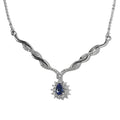 AAA Tanzanite and Moissanite Necklace 18 Inches in Platinum Over Sterling Silver 0.75 ctw - Sticky add to cart bar