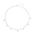 Austrian Crystal Paper Clip Chain Station Necklace 20-22 Inches in Stainless Steel - Sticky add to cart bar