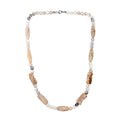 Dendritic Agate and Agate Necklace 20 Inches in Sterling Silver 183.00 ctw - Sticky add to cart bar