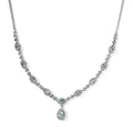 Premium Mangoro Aquamarine Station Necklace 20 Inches in Platinum Over Sterling Silver 2.15 ctw - Sticky add to cart bar