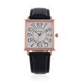 Strada Japanese Movement Watch in Rosetone with Black Faux Leather Strap (33.02mm) (7.00-8.75 Inches) - Sticky add to cart bar