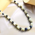 Prehnite and Sodalite 275.00 ctw Beaded Necklace 20 Inches in Sterling Silver - Sticky add to cart bar