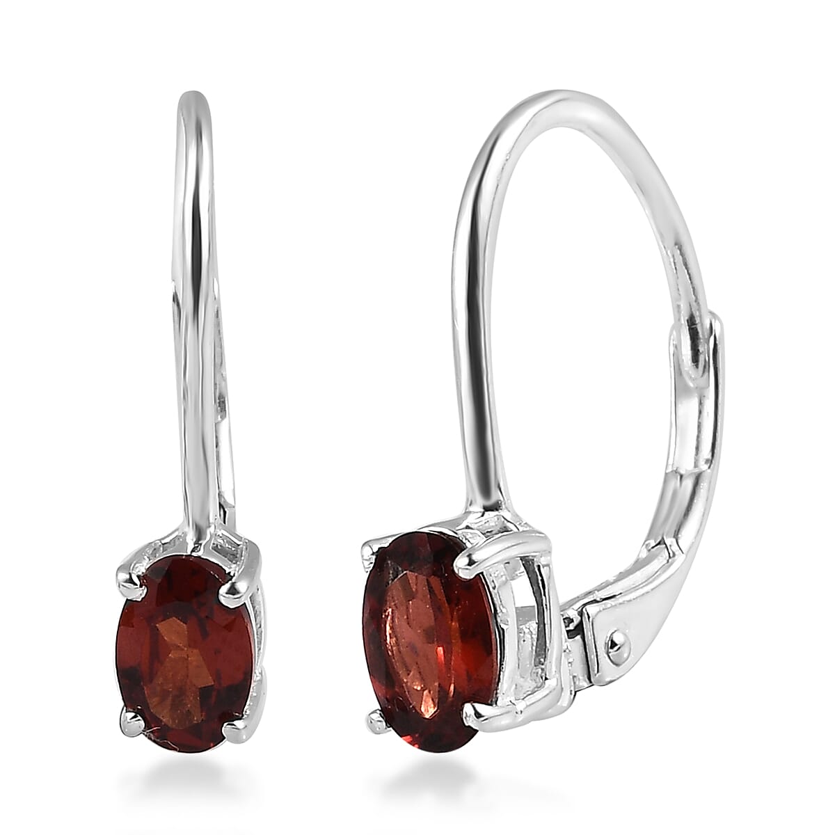 Mozambique Garnet Lever Back Earrings in Sterling Silver 0.85 ctw