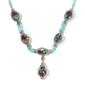 Aqua Terra Costa Quartz (Triplet) and Apatite Necklace 18 Inches in Vermeil YG and Platinum Over Sterling Silver 40.00 ctw - Sticky add to cart bar