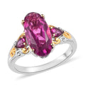 KARIS African Lilac Quartz (Triplet) and Orissa Rhodolite Garnet Ring in 18K YG Plated and Platinum Bond 4.00 ctw - Sticky add to cart bar