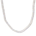 Premium Rainbow Moonstone Beaded Necklace 18 Inches in Rhodium Over Sterling Silver 100.00 ctw - Sticky add to cart bar