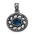 Bali Legacy Swiss Blue Topaz Floral Pendant in Sterling Silver 0.20 ctw - Sticky add to cart bar