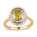 AAA Sava Sphene and Diamond Sunburst Ring in Vermeil Yellow Gold Over Sterling Silver 1.25 ctw - Sticky add to cart bar