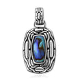 Bali Legacy Abalone Shell Snake Inspired Pendant in Sterling Silver - Sticky add to cart bar