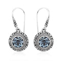 Bali Legacy Sky Blue Topaz and White Topaz Floral Framework Earrings in Sterling Silver 1.30 ctw - Sticky add to cart bar