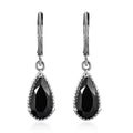 Thai Black Spinel Lever Back Earrings in Stainless Steel 5.00 ctw , Tarnish-Free, Waterproof, Sweat Proof Jewelry - Sticky add to cart bar