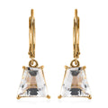 White Topaz Lever Back Earrings in Vermeil Yellow Gold Over Sterling Silver 6.65 ctw - Sticky add to cart bar