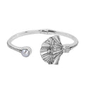Bali Legacy White Pearl Floral Dragonfly Bracelet in Sterling Silver (7.50 In) - Sticky add to cart bar
