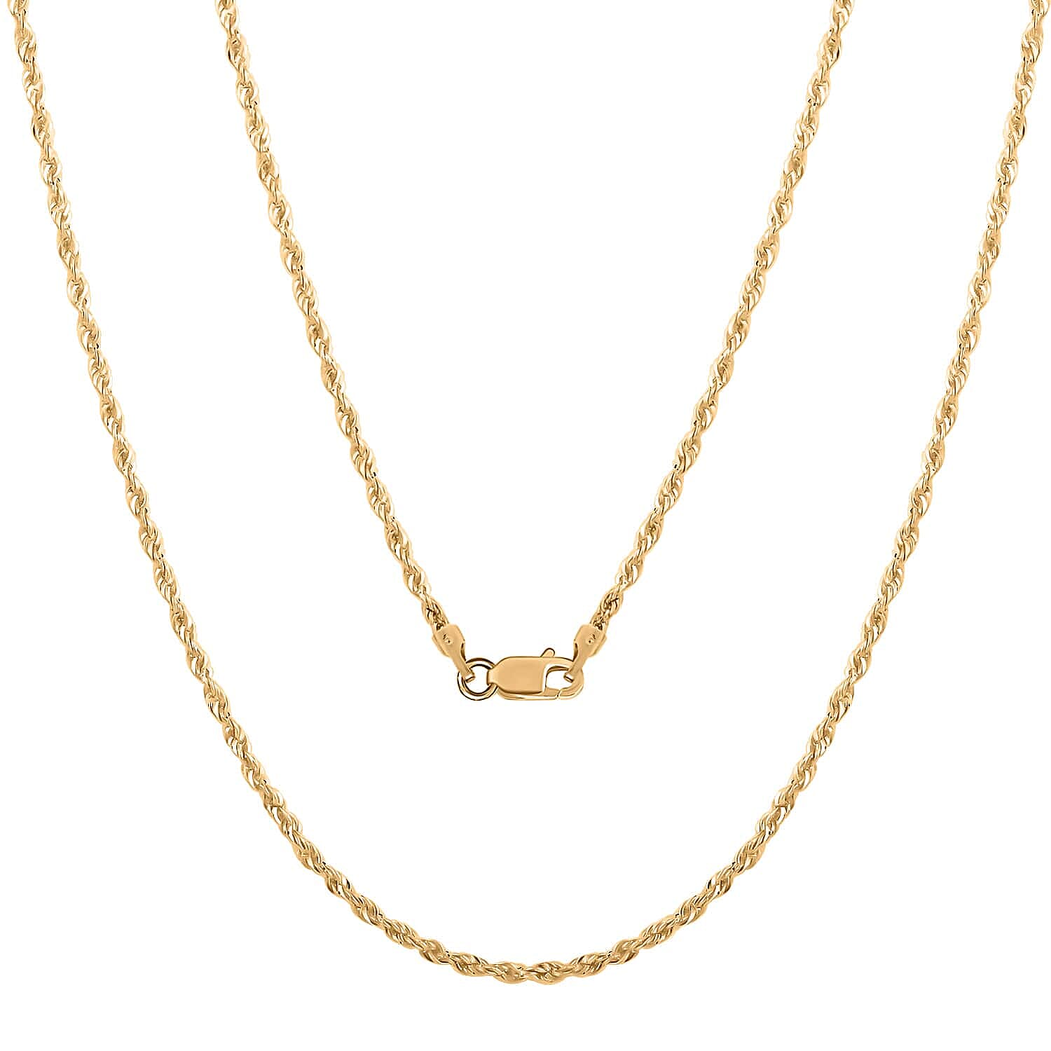 Ankur Treasure Chest 18K Yellow Gold 1.5mm Rope Necklace 22 Inches 2 Grams