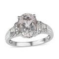 Brazilian Goshenite and Natural White Zircon Ring in Platinum Over Sterling Silver 2.65 ctw - Sticky add to cart bar