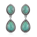 Artisan Crafted Blue Moon Turquoise Dangling Earrings in Sterling Silver 5.50 ctw - Sticky add to cart bar