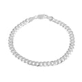 Italian Sterling Silver Flat Pave Bracelet (7.50 In) 8.5 Grams - Sticky add to cart bar
