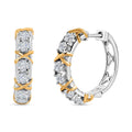 Moissanite Hoop Earrings in 14K YG and Platinum Over Sterling Silver 1.30 ctw - Sticky add to cart bar