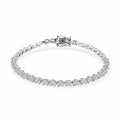 Moissanite Tennis Bracelet in Rhodium Over Sterling Silver (6.50 In) 5.85 ctw - Sticky add to cart bar