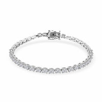 Moissanite Tennis Bracelet in Rhodium Over Sterling Silver (6.50 In) 5.85 ctw