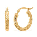 10K Yellow Gold Diamond-cut Hoop Earrings 1.10 Grams - Sticky add to cart bar
