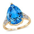Luxoro 10K Yellow Gold Premium Marambaia Topaz and G-H I3 Diamond Ring 10.00 ctw - Sticky add to cart bar