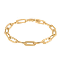 Gold Oro Zecchino Paperclip Collection Italian 14K Yellow Bracelet (7.50 In) 2.20 Grams