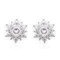 120 Facet Moissanite Sunburst Stud Earrings in Rhodium Over Sterling Silver 1.25 ctw - Sticky add to cart bar