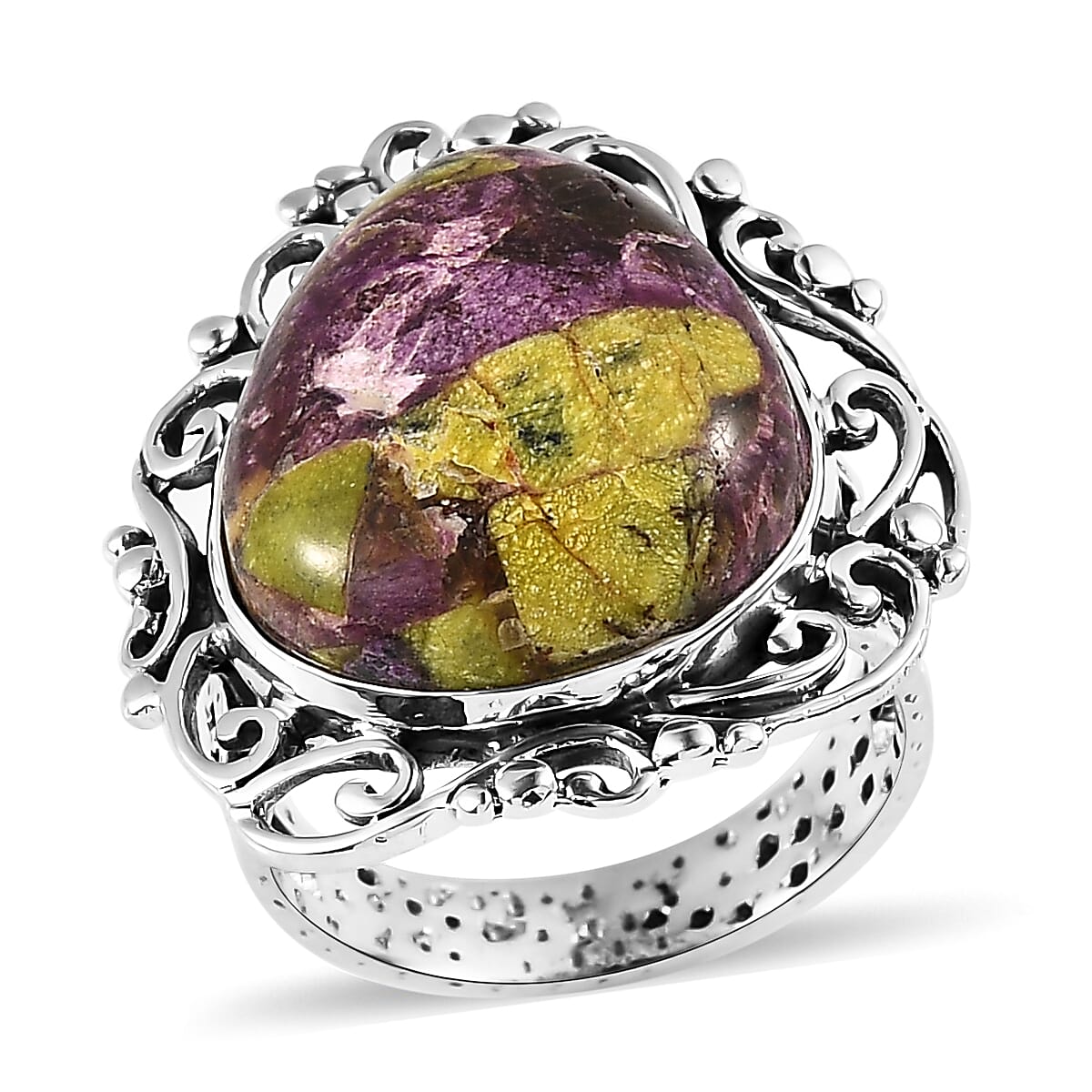 Artisan Crafted Tasmanian Stichtite Solitaire Ring in Sterling Silver 8.75 ctw