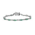 Ethiopian Emerald, Moissanite Bracelet in Platinum Over Sterling Silver (7.25 In) 3.85 ctw - Sticky add to cart bar