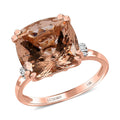 Luxoro 14K Rose Gold AAA Marropino Morganite and G-H I2 Diamond Ring (Size 6.0) 5.75 ctw - Sticky add to cart bar