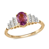 Luxoro 10K Yellow Gold Premium Narsipatnam Purple Spinel and Diamond Ring (Size 7.0) 1.00 ctw (Del. in 7-10 Days)