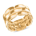 Anello Panther Alto Lucido Italian 10K Yellow Gold 3-Lined Petal Ring 3.65 Grams - Sticky add to cart bar