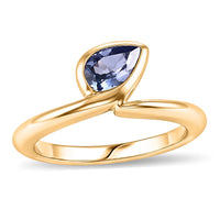 Tanzanite 0.70 ctw Bypass Ring in Vermeil Yellow Gold Over Sterling Silver (Size 11.5)