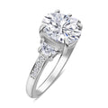 Concave Cut Moissanite Ring in Platinum Over Sterling Silver 2.40 ctw (Delivery in 5-7 Business Days) - Sticky add to cart bar