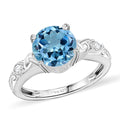Sky Blue Topaz, White Topaz Ring in Sterling Silver (Size 10.0) 2.35 ctw - Sticky add to cart bar
