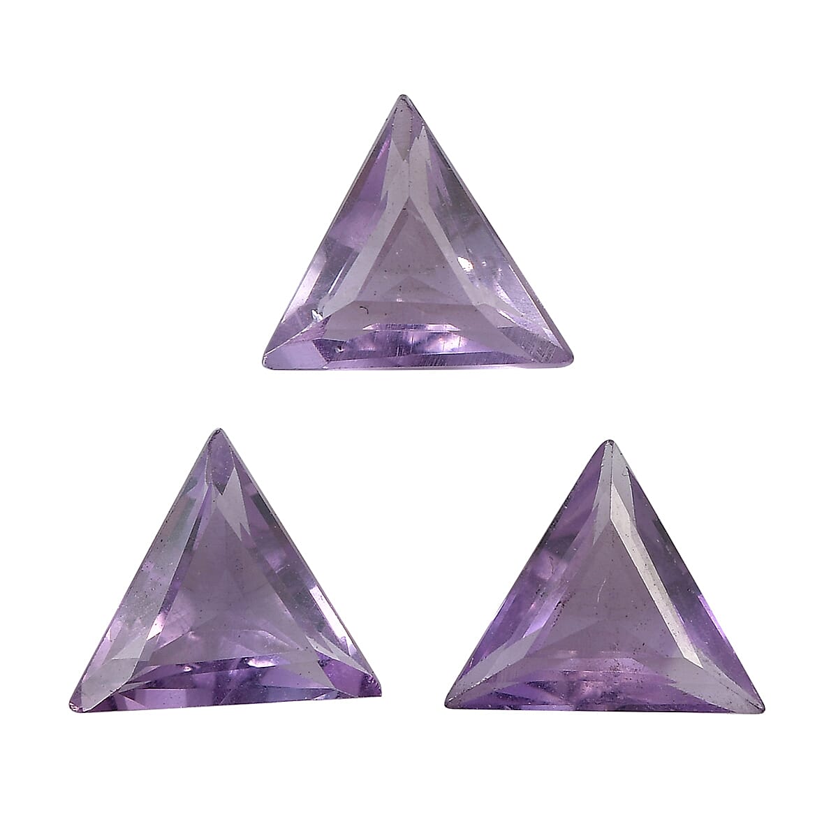 Rose De France Amethyst Set of 3 (Trl 7 mm) 2.40 ctw Loose Gemstone