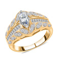 The Royal Navette 10K Yellow Gold White Diamond (G-H, I2) Ring (Size 7.0) (5.40 g) 1.00 ctw - Sticky add to cart bar