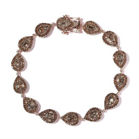 Natural Champagne Diamond Bracelet in Vermeil RG Over Sterling Silver (7.25 In) 4.00 ctw