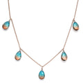 Aqua Terra Costa Quartz (Triplet) Station Necklace 20 Inches in 14K Rose Gold Over Sterling Silver 16.50 ctw - Sticky add to cart bar