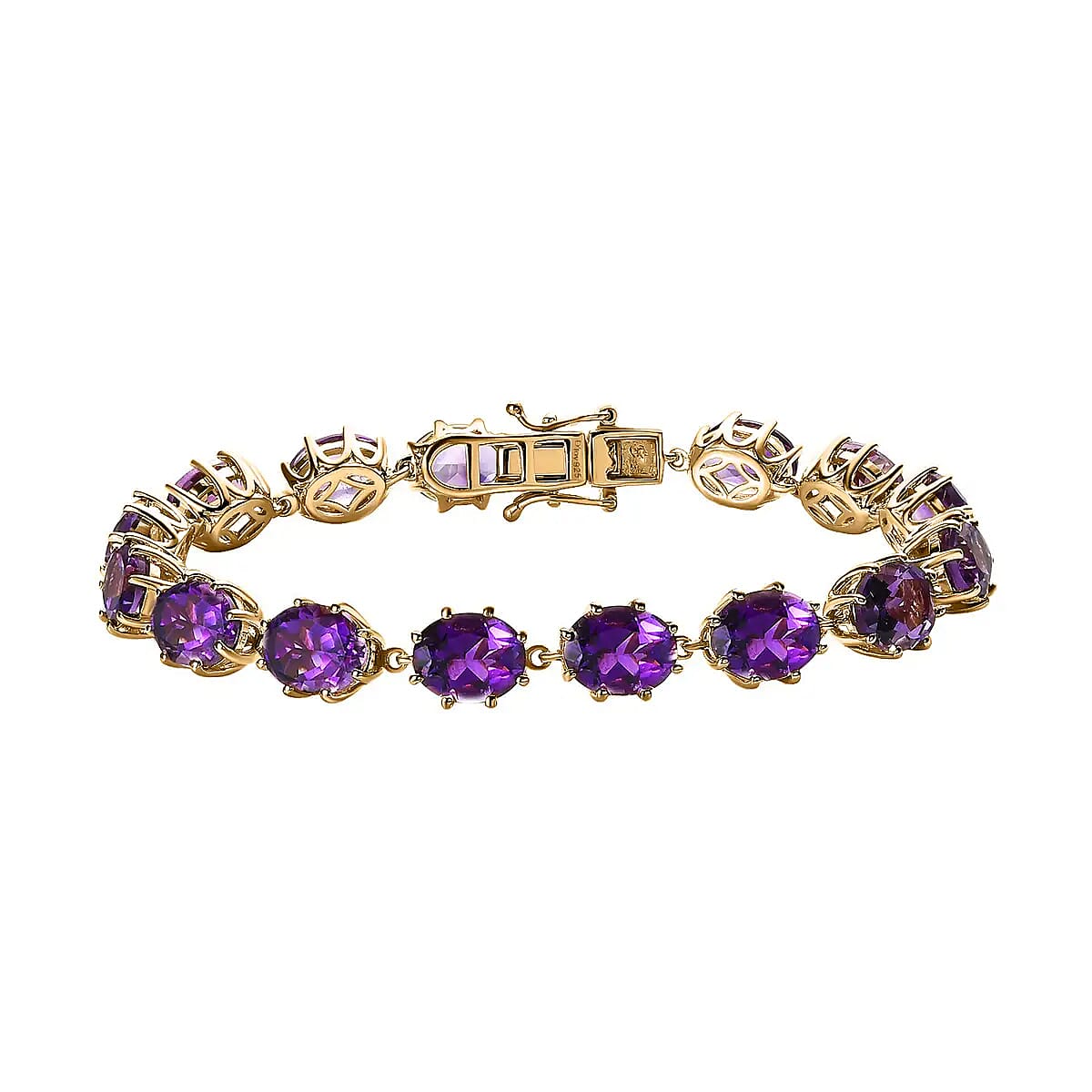 Premium Moroccan Amethyst Bracelet in Vermeil Yellow Gold Over Sterling Silver (6.50 In) 24.35 ctw