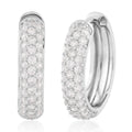 Simulated White Diamond Hoop Earrings in Silvertone 2.90 ctw - Sticky add to cart bar