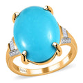 Iliana 18K Yellow Gold AAA Sleeping Beauty Turquoise and G-H SI Diamond Ring 9.35 ctw - Sticky add to cart bar